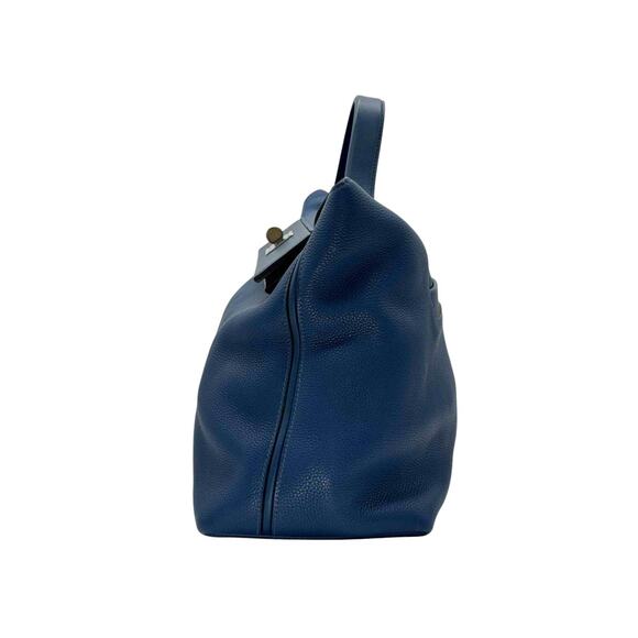 Hermès Maurice & Swift Leather 24/24 35 Top Handle Bag In Blue - Picture 3 of 5